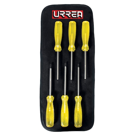 Urrea Amber Screwdriver Set of 6 Pieces Torx tip 93W